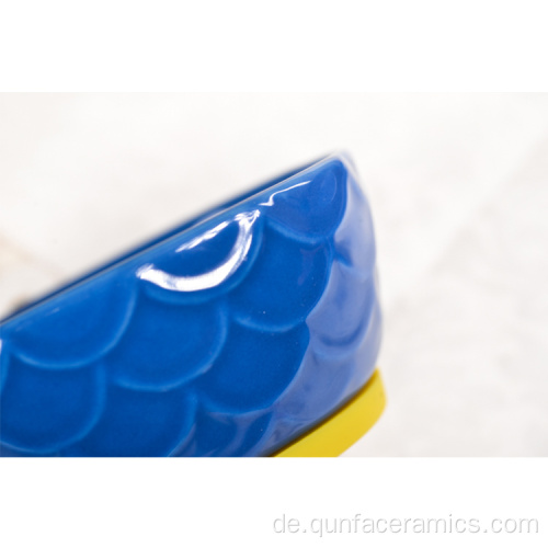 Benutzerdefinierte blaue Keramik Backgeschirr Teller Geschirr Schüssel